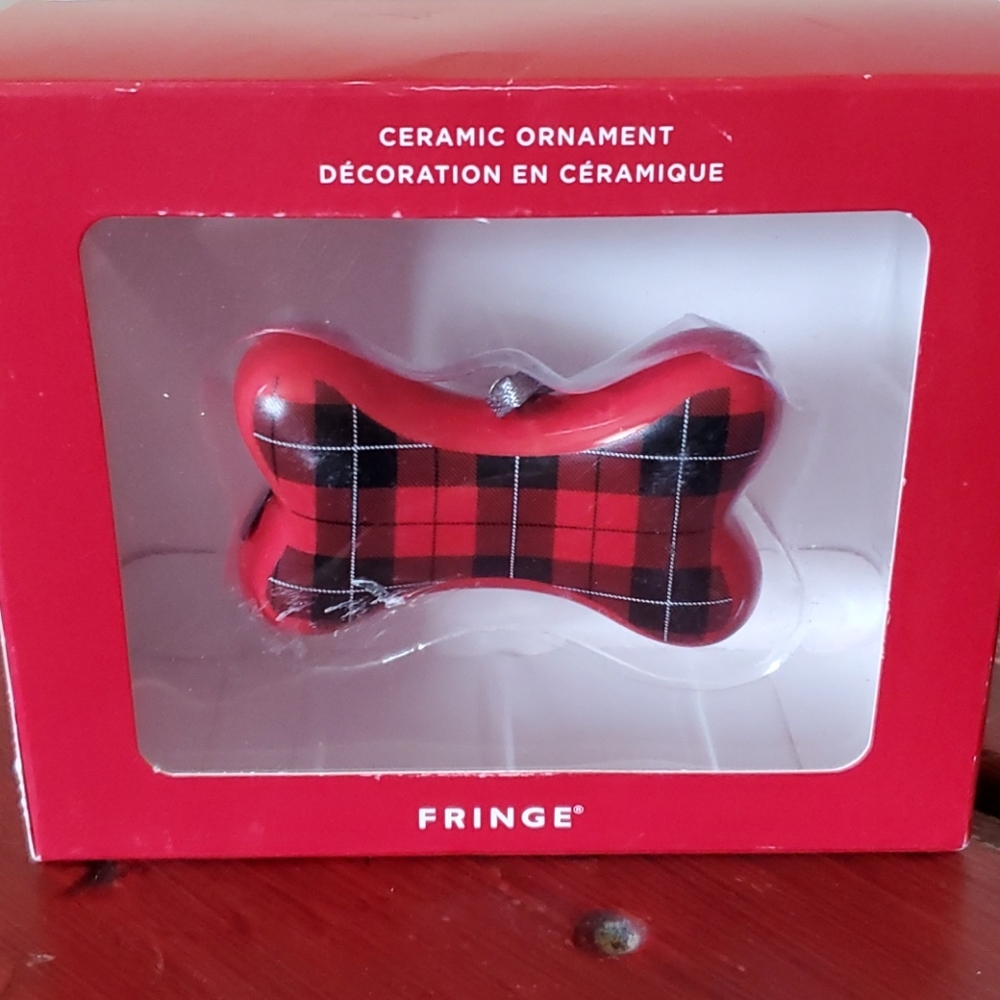 🔴Ceramic dog bone ornament